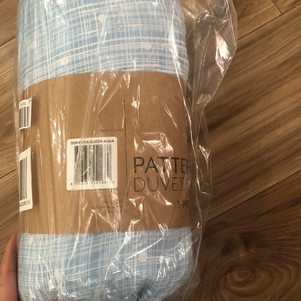 ienjoy Home Patterned Duvet Cover Set, Full/Queen, Aqua